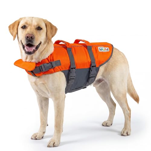 Outward Hound Granby Splash Orange Dog Life Jacket, Large - color: Orange, size: Large (Chest Girth: 28"-32")