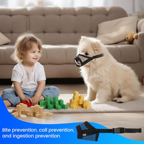 3pack Dog Muzzle Suits for Small Medium Large Dogs, Drinkable Breathable Mouth Guard, Adjustable Strap Soft Dog Muzzle to Prevent Biting Chewing, Air Mesh Muzzles for Scavenging Licking (XS+S+M)
