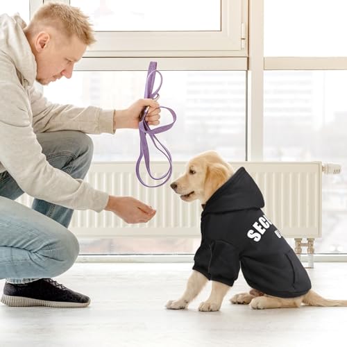 Dog Sweaters for Small Dogs Security Dog Hoodie Warm Cozy Brushed Fleece Interior Pet Clothes with Pocket Hoodie for Small Dogs Puppy Sweatshirt(XS) - size: X-Small