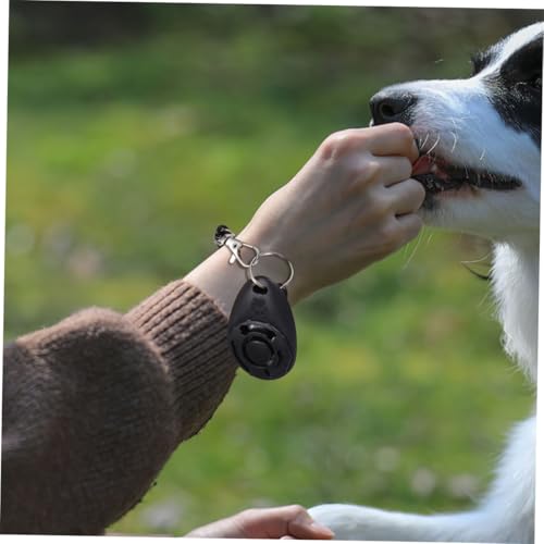 LIOOBO 2pcs Dog Training Clicker with Wrist Strap Portable Pet Behavior Training Tool for All Breeds Loud Sound Clickers for Dog
