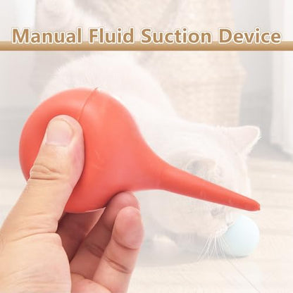 3 Pcs Manual Fluid Suction Device, for Pet Rubber Ear Washing Squeeze Bulb Ear Washing Removal Tool Ear Wax Removal, Pet Earwax Cleaning(Black, Red, Blue)