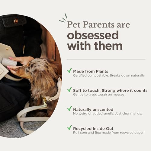 100% Certified Home Compostable and Biodegradable Dog Poop Bags - ASTM D6400 & EN 13432 Compliant dog poop bags rolls – 270 Bags – 18 x Rolls of Plant Based Poop Bags for dogs - Thick Poop Bags - size: 15 Count (Pack of 18)