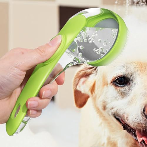 Dog Bath Brush – Shampoo Scrubber, Built-In Soap Dispenser Tool, Gentle Silicone Massage Design, Effective Washer, Easy Grip Cleaning Accessory | Dog bathing time, long haired puppy wash