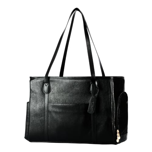 Stylish Dog Purse Carrier, Leather Pet Carrier Bag for Small Dogs Cats Puppy, Airline Approved Soft-Sided Carrier Black - color: Black