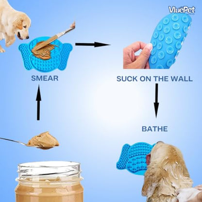 VALUEPET | Dog Lick Mat - Silicone Lick Mat for Anxiety Relief- Slow Feeder Licking Pad for Butter, Yogurt, & Peanut - Suitable for Dog Training, Boredom Reducer, Bathing & Grooming- DOG | 6.6 Inch