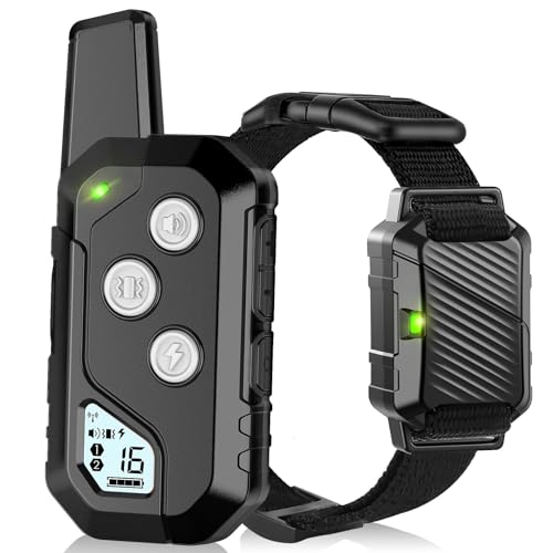 Shock Collar for Dogs, IP67 Waterproof Dog Training Collar with Remote, 3 Training Modes with Beep, Vibration, and Safe Static, Rechargeable for Large Medium - color: Deep Black, size: 1 Pack