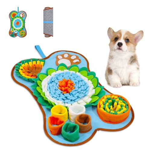 Snuffle Mat for Dogs, Pet Sniffing Pad for Medium & Small Dogs, 25 x 17 in, Slow Feeder Dog Treat Mat for Training & Stress Relief, Improves Sniffing Abilities, Non-Slip Bottom, Easy to Clean - size: 25*17in