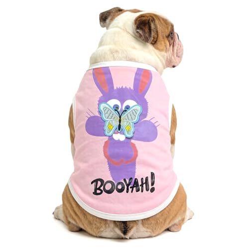iChoue American Bully Shirts for Dogs Cartoon Bunny Print Clothes Easter Outfits Costumes Rabbit Vests Cotton Tank Tops Pitbull English Bulldog - Pink/XLarge - color: Print Bunny, size: X-Large ( 45 - 55 lbs )