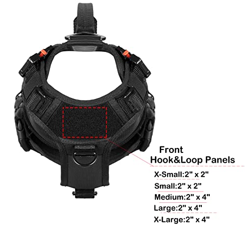 ICEFANG GN3 Tactical Dog Harness with 6X Buckle,Dog Molle Vest with Handle,3/4 Body Coverage,Hook and Loop Panel for ID Patch,No Pulling Front Clip (S (22"-27" Girth), Black) - color: Black, size: Small (Pack of 1)