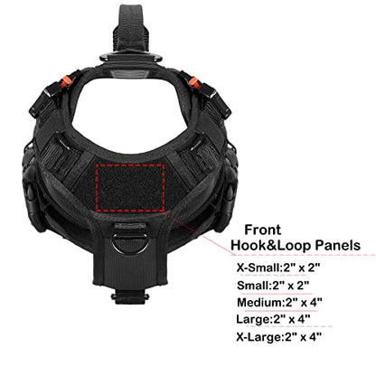 ICEFANG GN3 Tactical Dog Harness with 6X Buckle,Dog Molle Vest with Handle,3/4 Body Coverage,Hook and Loop Panel for ID Patch,No Pulling Front Clip (S (22"-27" Girth), Black) - color: Black, size: Small (Pack of 1)