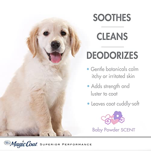 Four Paws Magic Coat Gentle Tearless Soothing Aloe Vera Puppy Shampoo, Gentle Deodorizing Shampoo for Puppies, Baby Powder Scent, 16 Ounce - size: 16 Ounces (1 Count), style: Tear-Free Puppy Shampoo