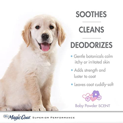 Four Paws Magic Coat Gentle Tearless Soothing Aloe Vera Puppy Shampoo, Gentle Deodorizing Shampoo for Puppies, Baby Powder Scent, 16 Ounce - size: 16 Ounces (1 Count), style: Tear-Free Puppy Shampoo