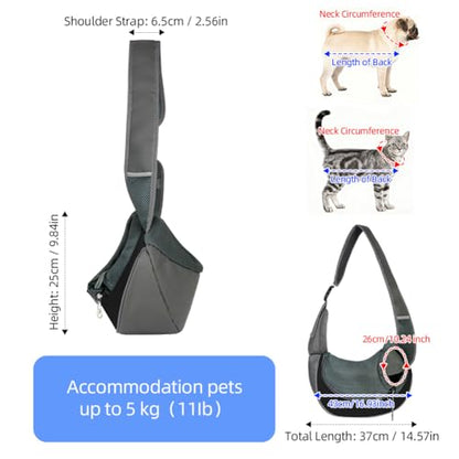 Dog Sling Carrier, Mesh Breathable Puppy Sling with Soft Adjustable Widen Padded Strap, Hand-Free Dog Purse Carriers for Small Dogs Cats, Pet Carrier Backpack for Travel Outdoor, Black - color: Single Bag-Black-Large