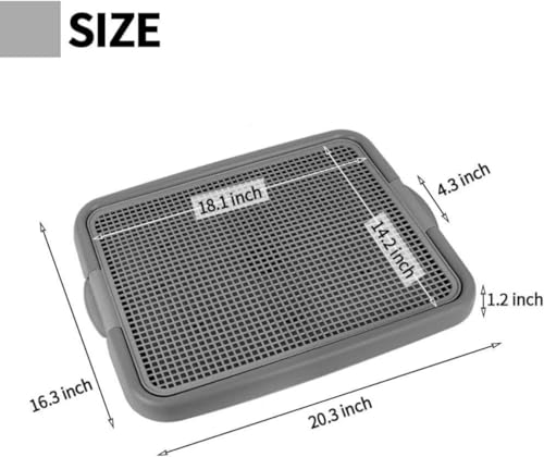 UPIT Puppy Potty Tray with Mesh – Dog Pee Pad Holder for Small Dogs & Puppies, Indoor Dog Potty Training Toilet, Plastic Leak-Proof Dog Potty Tray (Small - 20 x 16 in)