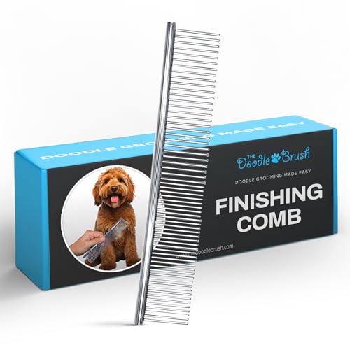 The Doodle Brush Dog Combs for Grooming Matting, Finishing Metal Comb For Dogs, Large Stainless Steel Doodle Dog Grooming Combs, Tackles Mat & Tangles for Poodles, Labradoodle, Cockapoo Pet Comb
