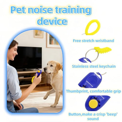 BUBBLE-FLY Dog Training Clicker with Wrist Strap, Effective Obedience Aid for Barking, Sit, Stay. Humane & Easy