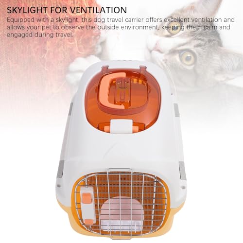 Focket Pet Carrier, 2 Door Top Load Hard Sided Dogs, Cats Pet Travel Carrier with 2 Door Top and Front Door Access, Dog Crate for Pets Kennel Air and Travel (Yellow)