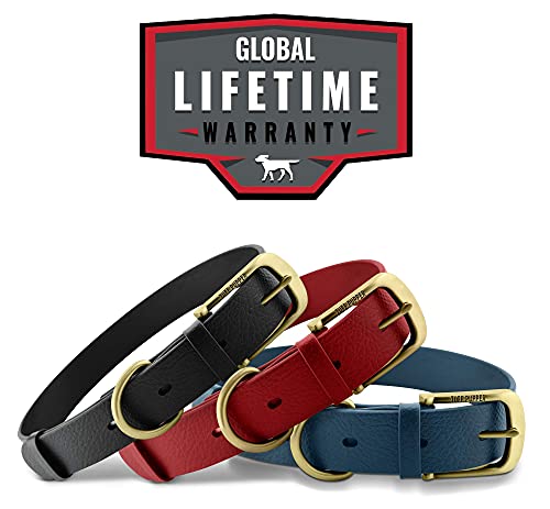 Tuff Pupper Classic Heavy Duty Dog Collar | 10x Stronger Than Leather | 100% Waterproof & Odor Proof Dog Collar | Tough Rust-Proof All Metal Hardware - color: Crimson Red