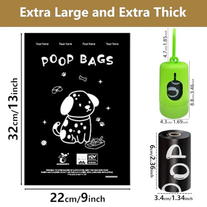 Biodegradable Dog Poop Bags 13×9in 120 count with Free Dispenser | ASTM D6400 & EN 13432 Compliant BPI Certified Poop Bags for Dogs, Unscented, Large, Earth Friendly Leakproof, Easy to Open - color: Black, size: 120 Count (Pack of 1)