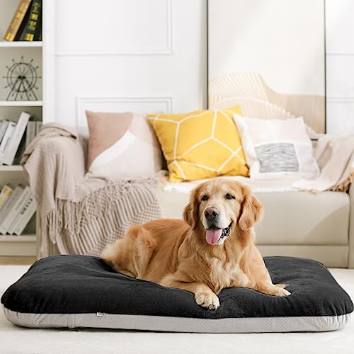 Magic Dog Super Soft Extra Large Dog Bed, 47 Inches Jumbo Orthopedic Foam Pet Beds with Anti Slip Bottom, Dog Sleeping Mattress with Removable and Washable Cover, Dark Grey XL - color: Dark Grey, size: 47.0"L x 39.0"W x 5.0"Th