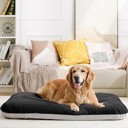 Magic Dog Super Soft Extra Large Dog Bed, 47 Inches Jumbo Orthopedic Foam Pet Beds with Anti Slip Bottom, Dog Sleeping Mattress with Removable and Washable Cover, Dark Grey XL - color: Dark Grey, size: 47.0"L x 39.0"W x 5.0"Th