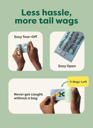 Earth Rated Poop Bags for Dogs, Guaranteed Leak Proof and Extra Thick Waste Bag Refill Rolls, Peach and Lotus, 280 Count - size: 280 Bags, style: Peach and Lotus