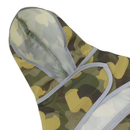 Dog Raincoat, Waterproof Dog Rain Jacket with Hood, Adjustable Rain Coat Poncho with Reflective Strips & Leash Hole for Large Medium Small Dogs Puppies, Lightweight Pet Clothes - color: Camo Ducks, size: X-Small