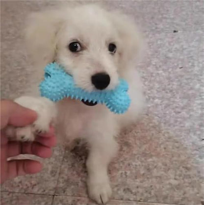 Puppy Chew Toys Set, Soft Rubber Teething Toys for Small Dogs, Durable Interactive Dog Toys with Cotton Rope, Pink & Blue 2 Colors