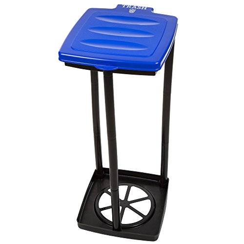 Portable Trash Bag Holder – Collapsible 13-Gallon Garbage Bin for Indoor/Outdoor Use, Camping, Recycling, and Parties – Durable Plastic Trash Can by Wakeman Outdoors (Blue) - color: Blue
