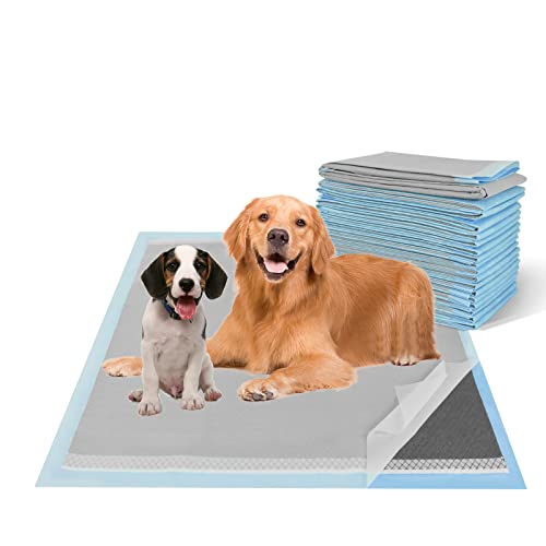 DEEP DEAR Activated Carbon Puppy Pads 30"x26" (40-Count), Charcoal Dog Pads Extra Large, Disposable XL Dog Pee Pads for Potty Training, Leak-Proof Pet Pads for Whelping Puppies, Kittens, Rabbits - size: Charcoal: 30"x26"-40 Ct