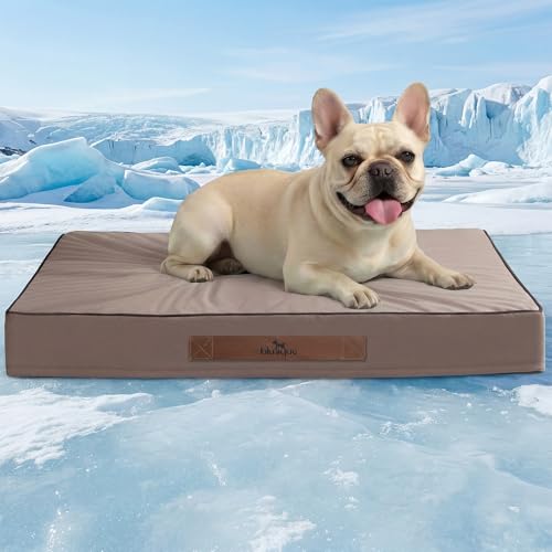 Cooling Dog Bed for Small, Medium Dogs & Cats, 24 x16 Inch Orthpedic Cooling Mat Pet Beds with Removable Washable Cover, Breathable Egg Crate Foam Anti-Slip Pet Mat, Dusty Rose - color: Dusty Rose, size: 24''x16''x3''