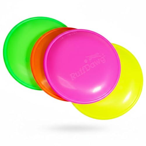 Ruff Dawg K9 FlyerJR – Durable, Flexible Flying Disc Dog Toy for Fetch – Safe for Teeth & Gums – High-Visibility Neon Colors – Ideal for Outdoor Play & Exercise - size: K9JR