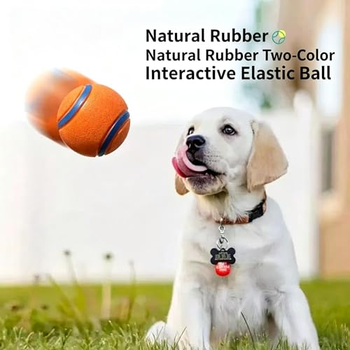 2Pack Durable Rubber Dog Balls, Super Bouncy Fetch Toys for Medium Dogs 20-60 lbs, Floating Water Pet Balls,2.36"