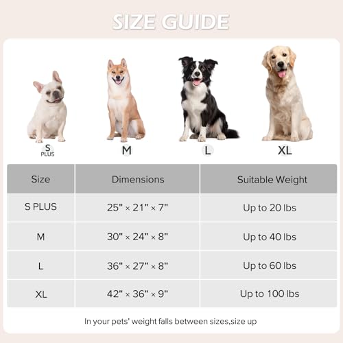 JOEJOY XL Dog Beds Large Sized Dog, Rectangle Washable Orthopedic Pet Bed with Removable Zipper Cover, Cute Soft Calming Puppy Pet Bed with Jacquard Shaggy Plush & Non Skid Bottom - color: Cozy Clouds Grey, size: XL (42"x36"x9")