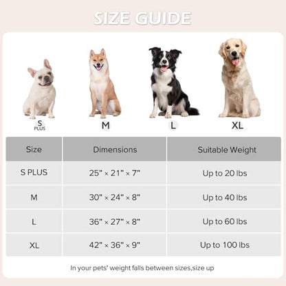JOEJOY Large Dog Beds Large Sized Dog, Rectangle Washable Orthopedic Pet Bed with Removable Zipper Cover, Cute Soft Calming Puppy Pet Bed with Jacquard Shaggy Plush & Non Skid Bottom - color: Cozy Clouds Grey, size: L (36"x27"x8")