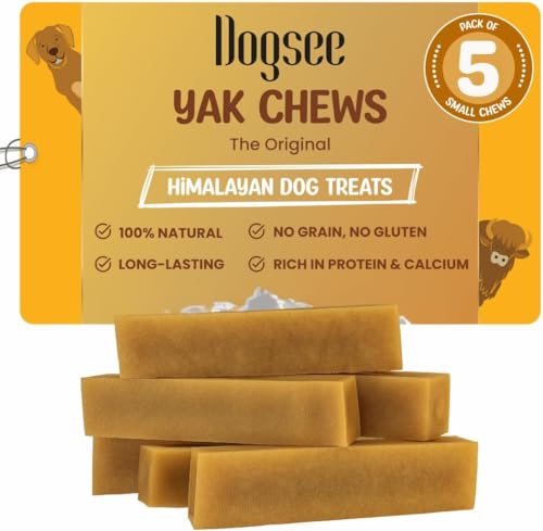 Dogsee Original Himalayan Yak Cheese Dog Chews (Small - 5 Bars) Yak Chews for Small Dogs .100% Natural, 60% Protein, Dog Treats for Small Breed Dog Chews - size: Small (Pack of 5)