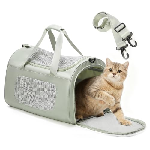 Large Cat Carriers Dog Carrier Pet for Small/Medium Cats Dogs Puppies,Soft-Sided Cat Bag Airline Approved,Carry Up to 20 Lbs,Green - color: A-Medium-Green