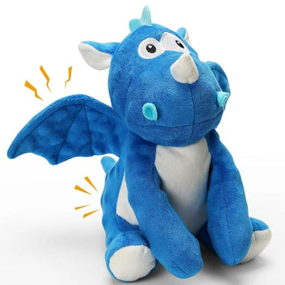 loncoldy Plush Dog Toys, Tough Chew Toys for Dogs, Crinkle Stuffed Squeaky Toy for Small Medium Large Breed, Interactive Plush Toys to Keep Them Busy, Cute Dinosaur Dog Toy, Pet Toys