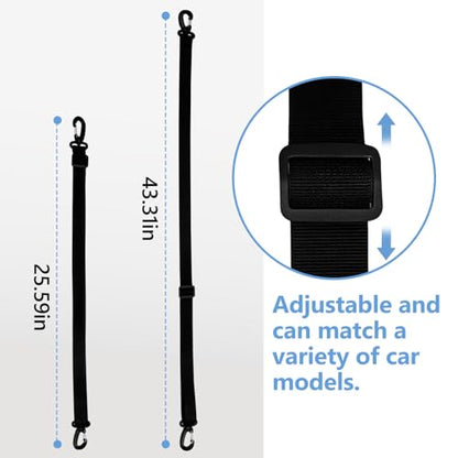 Car Seat Cover for Back Seat, Adjustable Elastic Straps, Heavy-Duty Nylon Replacement - color: BLACK-ONE
