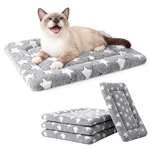 Dog Bed Mat, Reversible Crate Pads for Small/Medium/Large Dogs & Cats Sleeping, Portable & Soft, Dog Beds Crate Pad (Grey, XS(18"*14"*1.5")) - color: Grey-4pcs, size: XS(18"*14"*1.5")