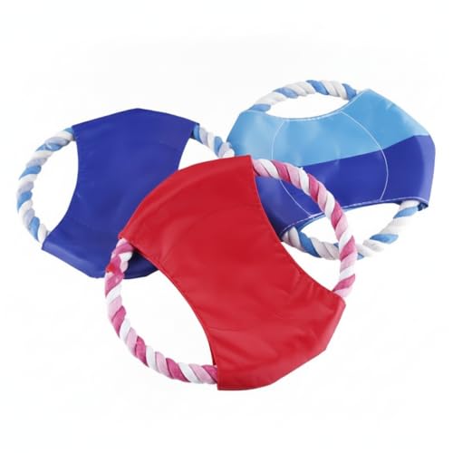 Cotton Rope Dog Flying Disc, Soft Fetch and Chew Toy for Outdoor Play, 7.5 Inch (1 PC)