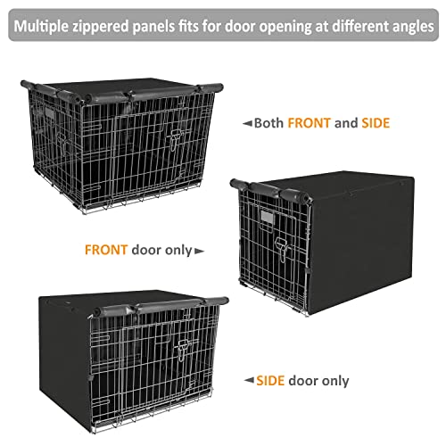 X-ZONE PET Double Door Dog Crate Cover - Polyester Pet Kennel Cover Fits 24 inches Wire Crate, Black - color: Black, size: 24.0"L x 18.0"W x 20.0"H