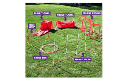 6-Piece Large Agility Training for Dogs - Affordable Training Kit for Dogs, red (CM-10026-CS01)