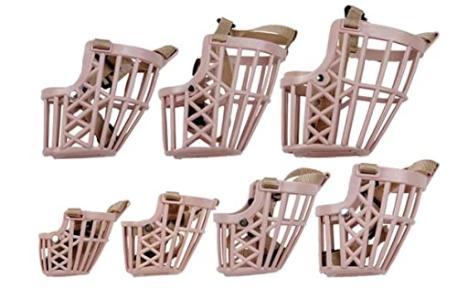 7pcs/Set Softness Plastic Dog Muzzle, Anti Bite Adjustable Pet Basket, Dogs Training Mouth Cover Mesh Cage, Breathable Comfortable, for Small, Medium and Large Dogs Care