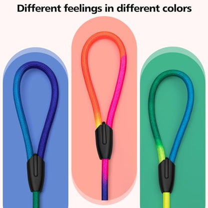 FOVRLZSE 3-Pack Adjustable Rainbow Dog Slip Leads Multi-Color, 5FT Reflective Nylon – No Collar Needed, No-Pull, Ideal for Small/Medium Dogs (Training/Walking) - color: Rainbow