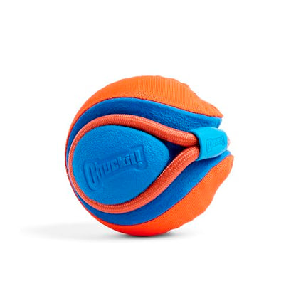 Chuckit! Rope Fetch Dog Toy - Ball on Rope Fetch and Tug-of-War Toy for Dogs - Durable EVA Rubber Construction - 5.5-inch Diameter - 18-inch Rοpe - Orange and Blue - size: One Size
