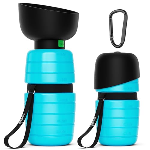 Pecute Portable Dog Water Bottle - 29oz + 7.7oz, Leakproof with Double Seal, Lightweight for Outdoor Walks & Trips - color: Blue, size: 29 oz