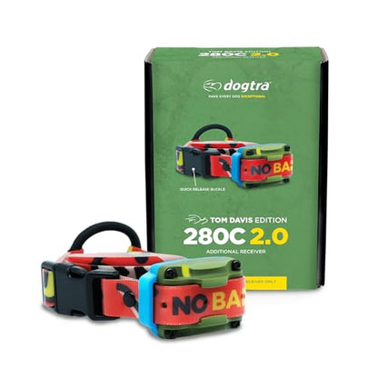 Dogtra Tom Davis 280C 2.0 Receiver Only, Add-a-Dog Collar for Existing Remote (Not Included), Boost & Lock, Waterproof, Rechargeable, 127 Levels, Vibration, 1/2-Mile Range, No Bad Dogs Trainer - color: Tom Davis 280C 2.0 Receiver Only