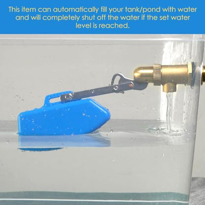 Brass Float Valve 3/4 Inch, Livestock Water Tank Float Valve Switch Brass Float Ball Valve Shut Off Pool Auto Fill Valve for Automatic Waterer - style: 3/4" Blue