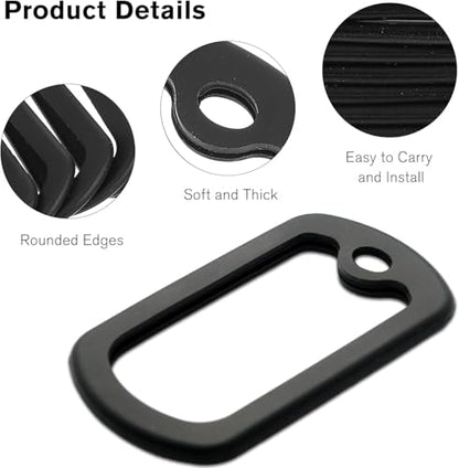 Military Black Dog Tag Silencers 5-Pack, Silicone Noise-Reducing Case, Engraved Dog Tag Holder, Military ID Protector Preventing Noise and Scratches (Black-B)